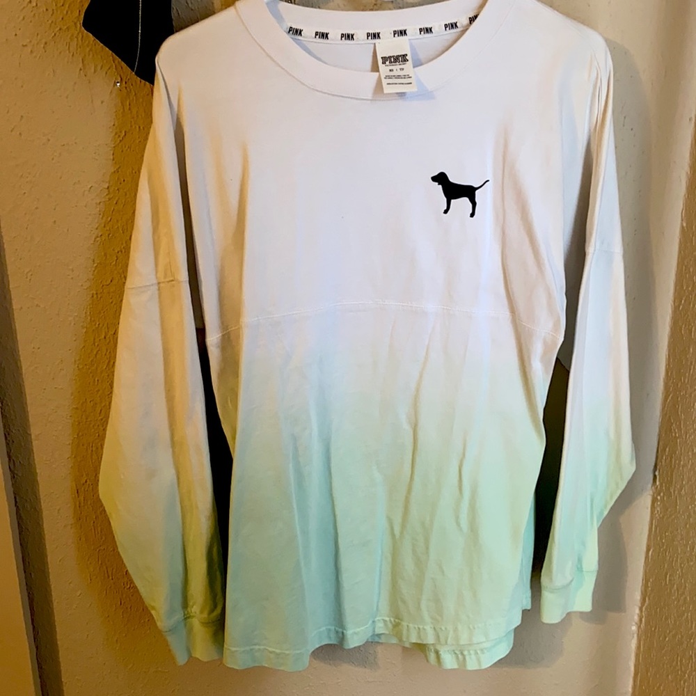 White and Green Tie-dye Victoria’s Secret xsmall long sleeve Tee